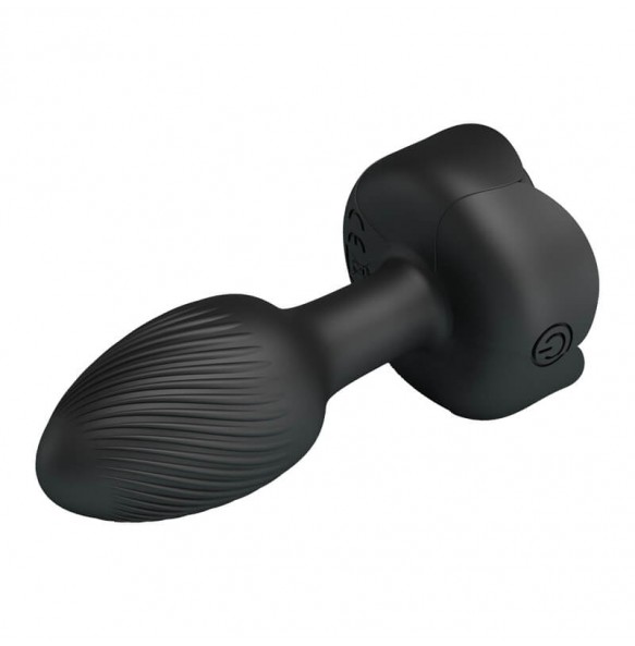 Pretty Love - Olman RGB Light Vibrating Anal Plug (Chargeable - Black)